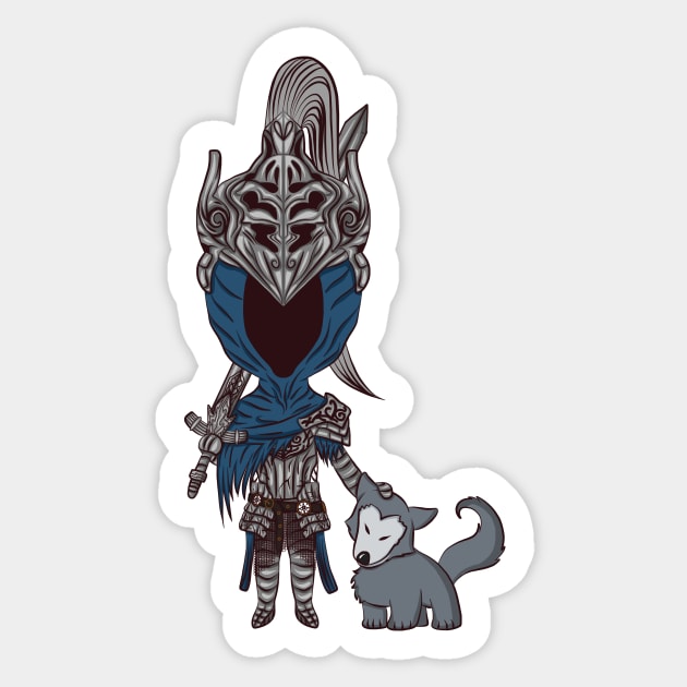 Artorias and Sif Sticker by dixieulquiorra